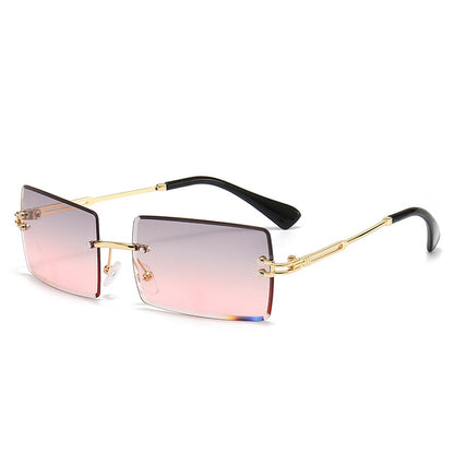 Damen Randlose Gradient Sonnenbrille