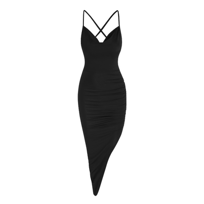 Damen Criss-Cross rückenfrei Midi-Sommerkleid